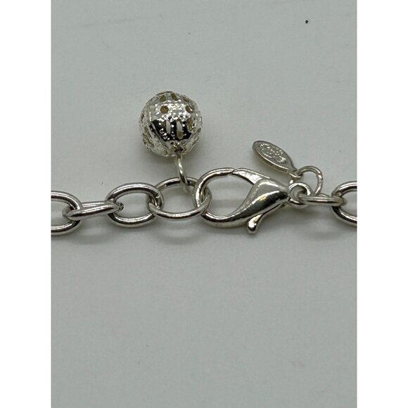 Cha-Cha Necklace Silver-tone Grey Colored Beads Chain Chunky Statement - Picture 3 of 7